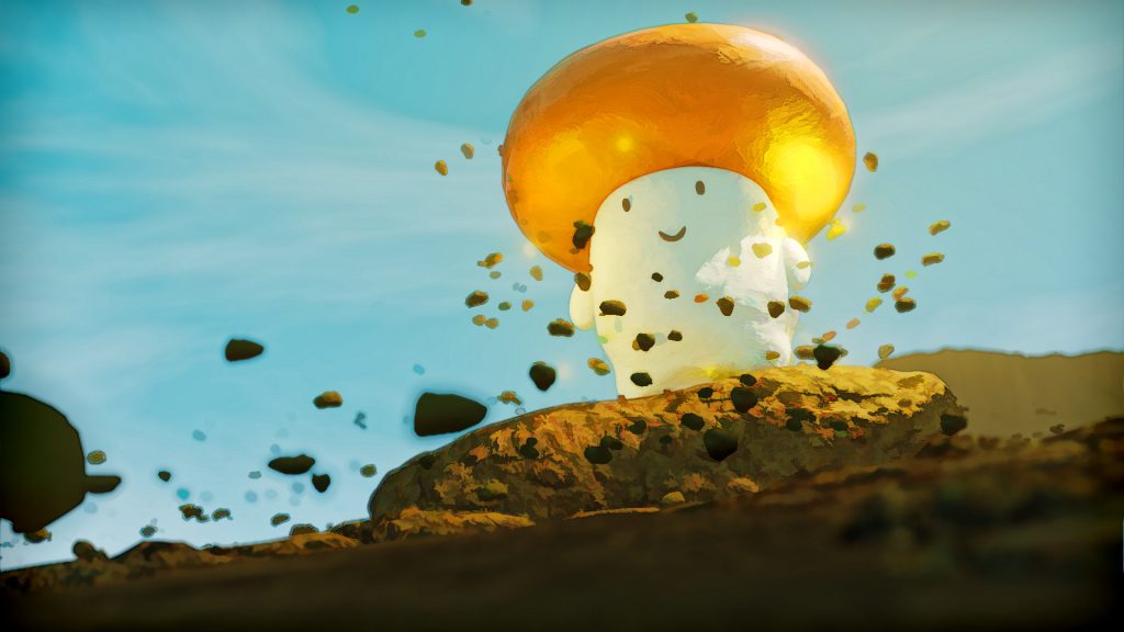 Adventures of Fungii 3D project, Fungii the mushroom standing on a rock | Created by Henrik Veres , #henrikveres #avianbrothers